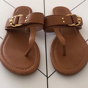 TORY BURCH MARSDEN TAN CALF THONG SANDALS MILLER Size 8